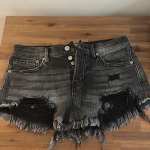 Cut off fringe shorts